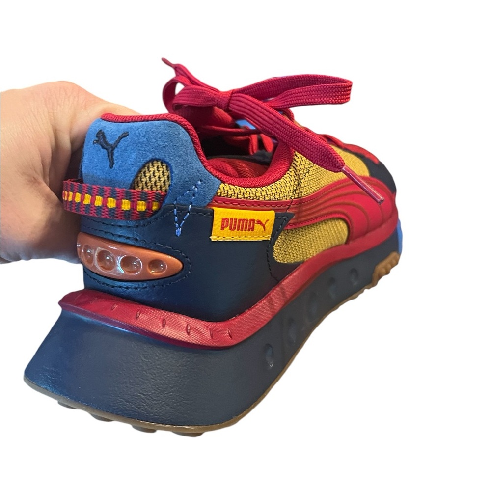 Puma Tennis Shoes in Navy, Mustard, and Deep Red in Unisex Size 7. - Picture 11 of 13